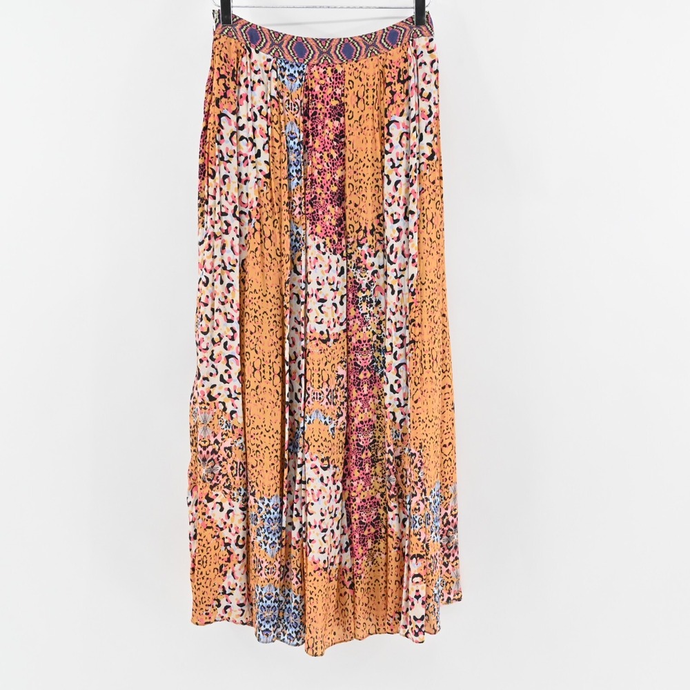 Anthropologie Bhanuni by Jyoti Panthera Maxi Skirt Womens Size 0 Leopard Cotton - Picture 2 of 12